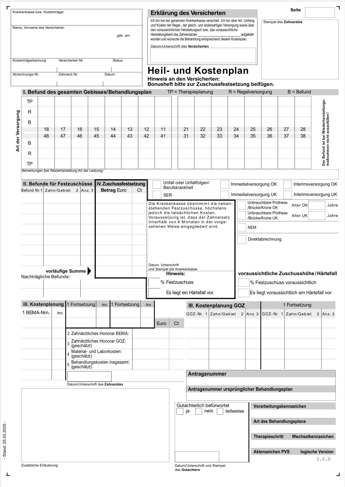 Heil- und Kostenplan